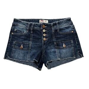 Y2K‎ LEI Jean Shorts women Size 3 Blue Denim Grunge / Skater / boho / outdoors